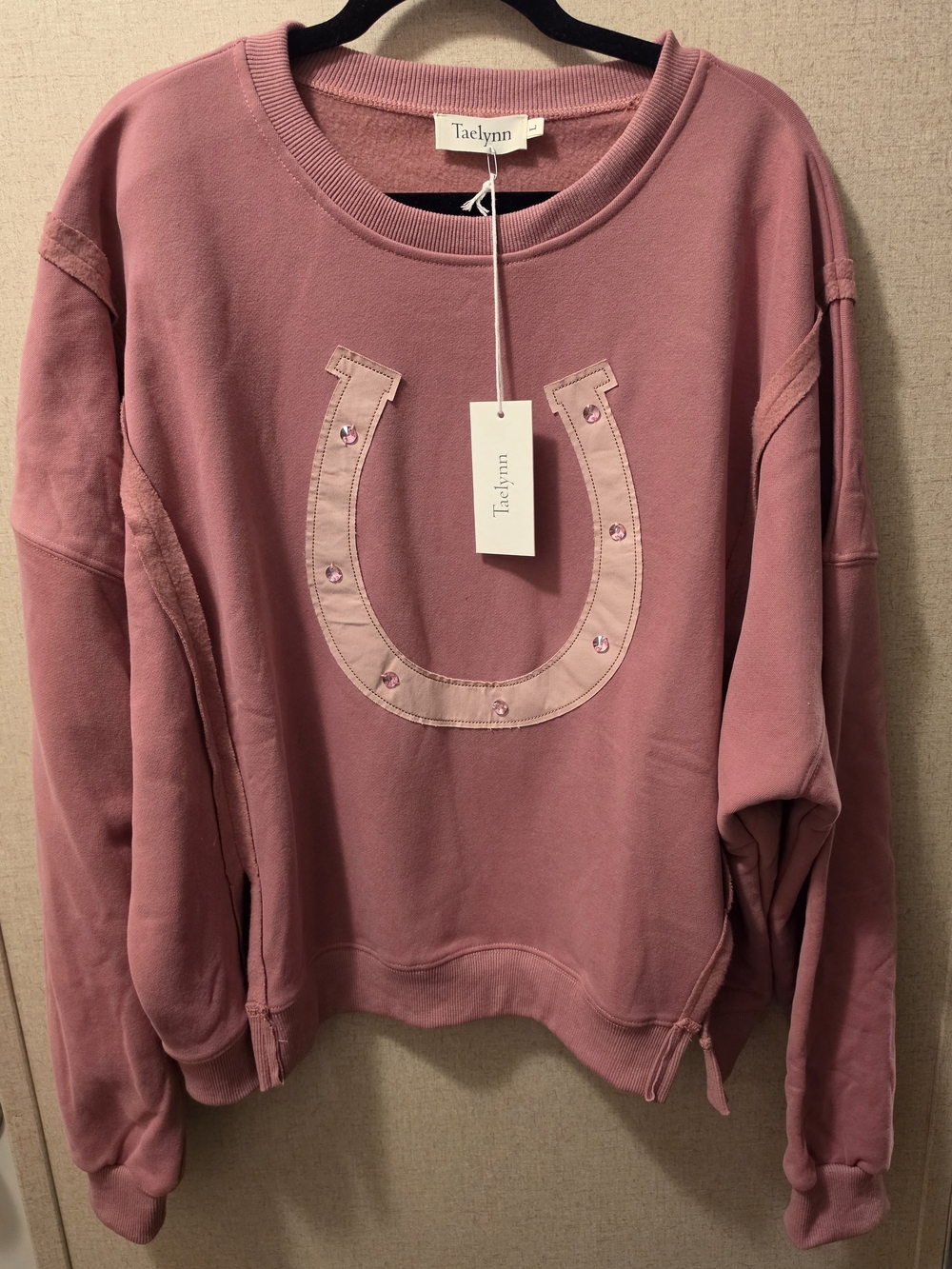 Taelynn Mauve Pink Horseshoe Sweatshirt